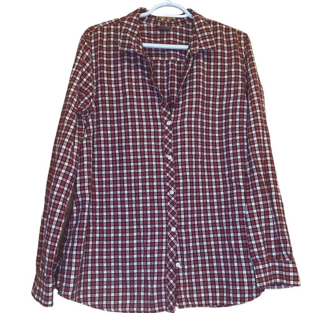 Eddie Bauer Plaid Button down womens 2XL